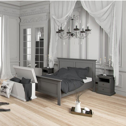 Paris Bedside 2 Drawers in Matt Grey - UK