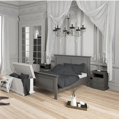 Paris Bedside 2 Drawers in Matt Grey - UK - Furniture One Shop