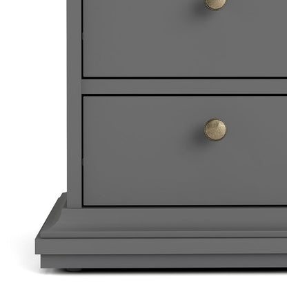 Paris Bedside 2 Drawers in Matt Grey - UK