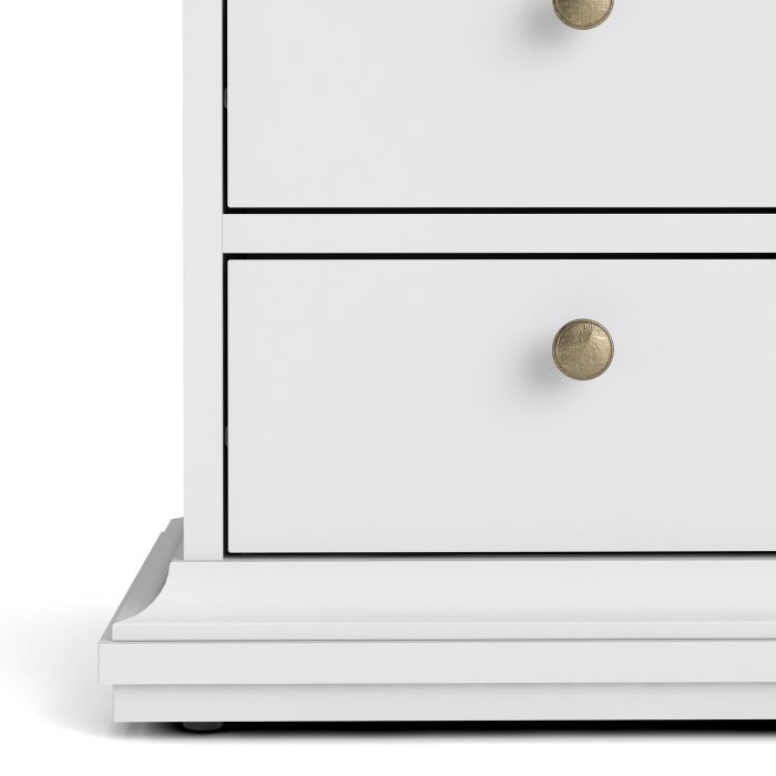 Paris Bedside 2 Drawers in White and Oak - UK