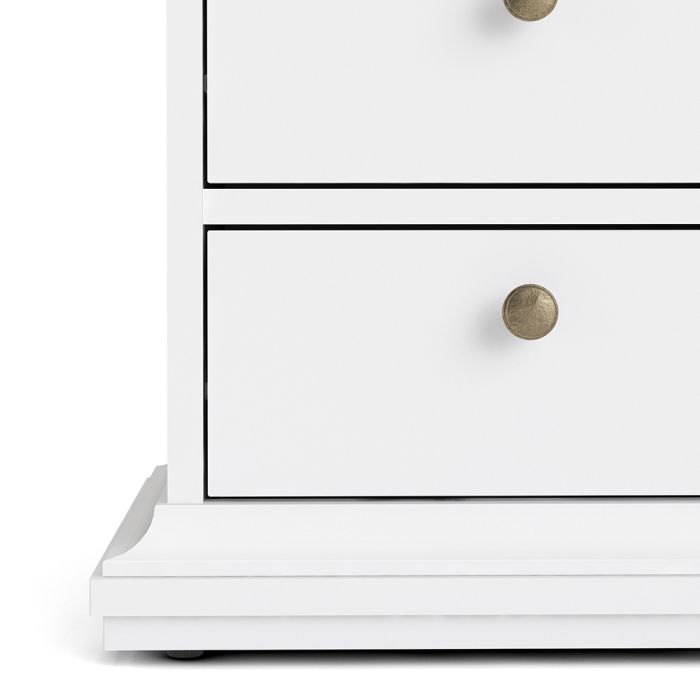 Paris Bedside 2 Drawers in White - UK