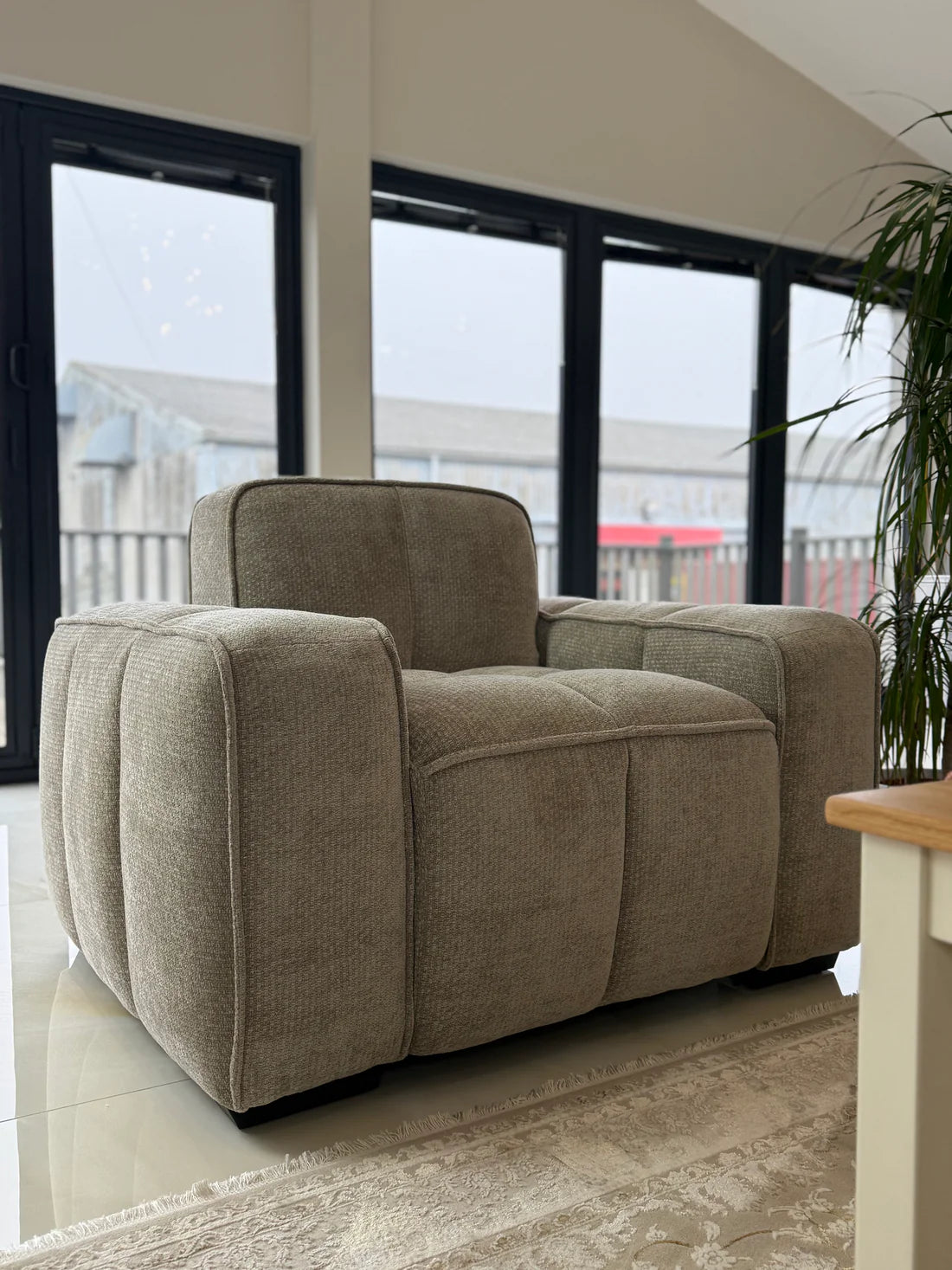 Paris Channel Tufted Armchair In Beige - Furniture One Shop