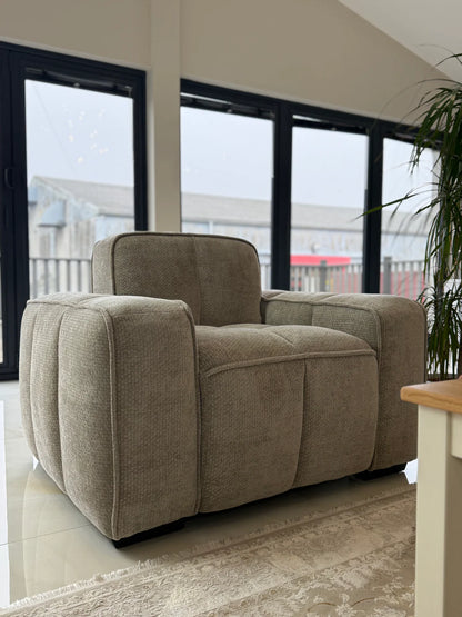 Paris Channel Tufted Armchair In Beige - Furniture One Shop