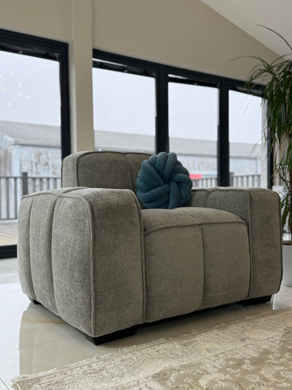 Paris Channel Tufted Armchair In Grey - Furniture One Shop