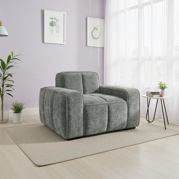 Paris Channel Tufted Armchair In Grey