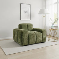 Paris Channel Tufted Armchair In Olive