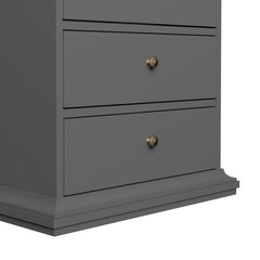 Paris Chest 5 drawers in Matt Grey - UK - Furniture One Shop