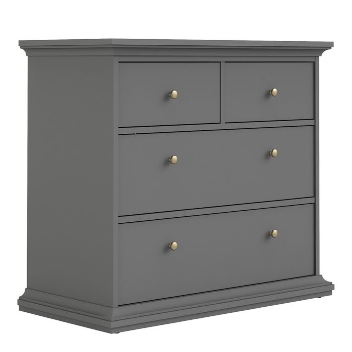 Paris Chest of 4 Drawers in Matt Grey - UK