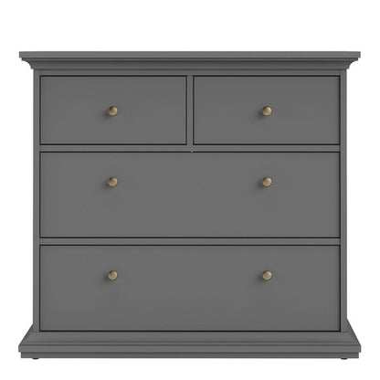 Paris Chest of 4 Drawers in Matt Grey - UK