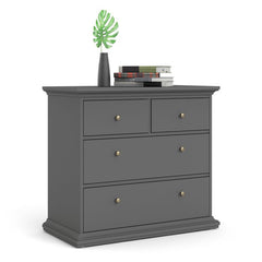 Paris Chest of 4 Drawers in Matt Grey - UK