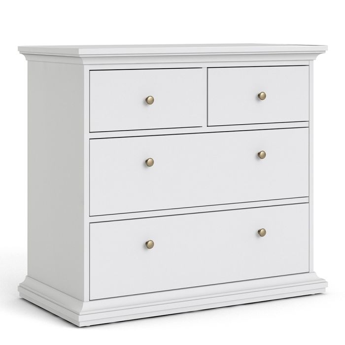 Paris Chest of 4 Drawers in White - UK