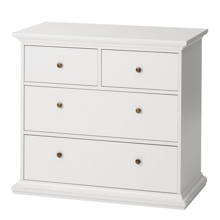 Paris Chest of 4 Drawers in White - UK