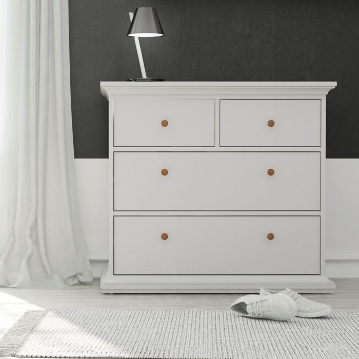 Paris Chest of 4 Drawers in White - UK