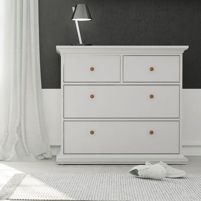 Paris Chest of 4 Drawers in White - UK