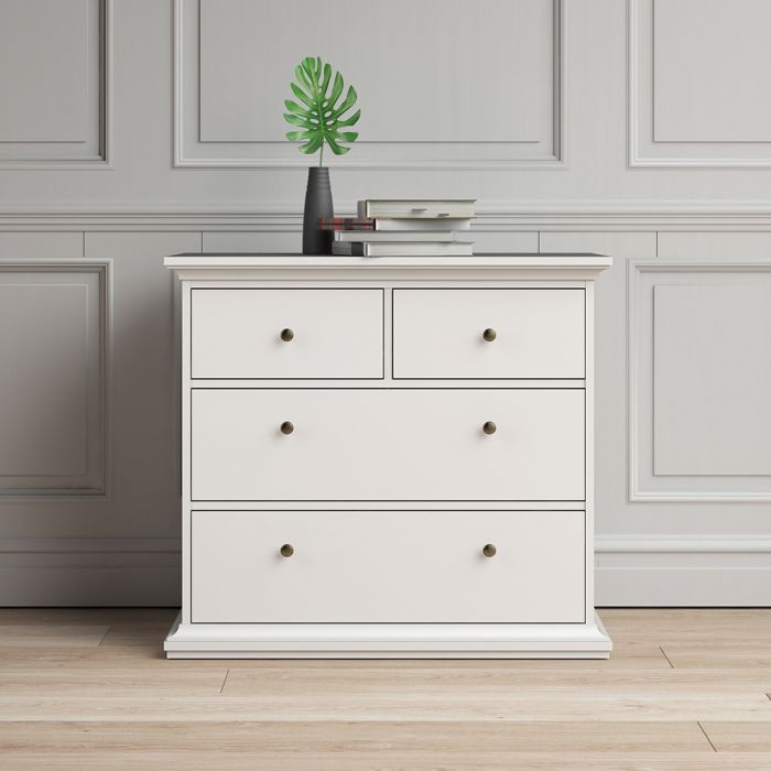 Paris Chest of 4 Drawers in White - UK