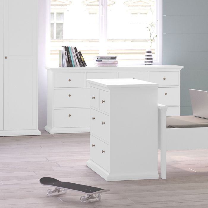 Paris Chest of 4 Drawers in White - UK