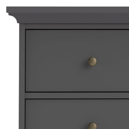 Paris Chest of 6 Drawers in Matt Grey - UK