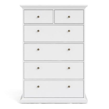 Paris Chest of 6 Drawers in White - UK