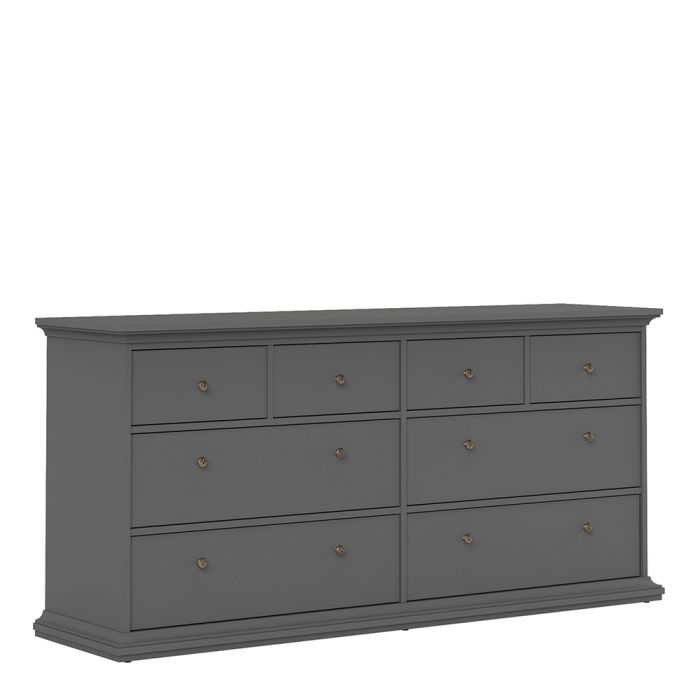 Paris Chest of 8 Drawers in Matt Grey - UK