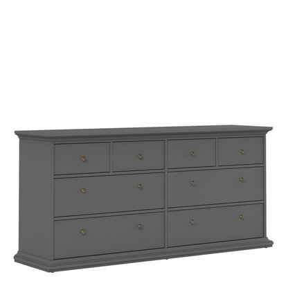Paris Chest of 8 Drawers in Matt Grey - UK