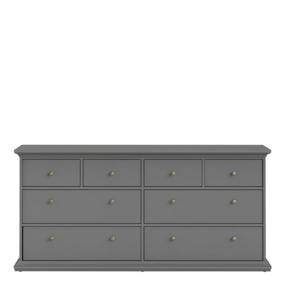 Paris Chest of 8 Drawers in Matt Grey - UK