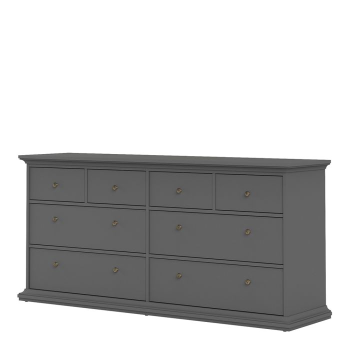 Paris Chest of 8 Drawers in Matt Grey - UK