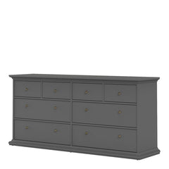 Paris Chest of 8 Drawers in Matt Grey - UK - Furniture One Shop