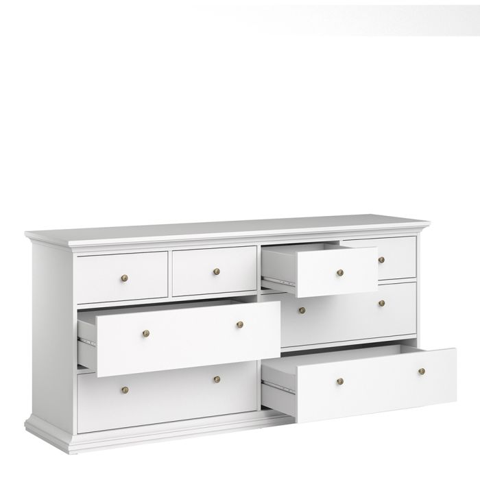 Paris Chest of 8 Drawers in White - UK