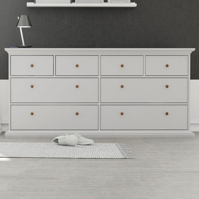 Paris Chest of 8 Drawers in White - UK