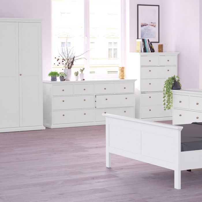 Paris Chest of 8 Drawers in White - UK