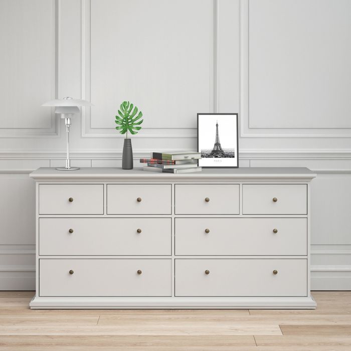 Paris Chest of 8 Drawers in White - UK