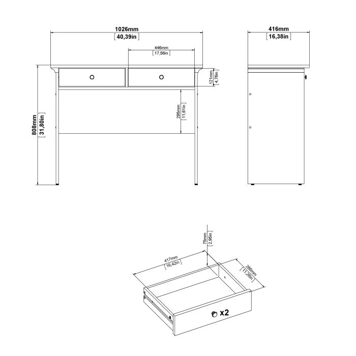 Paris Console table White - UK