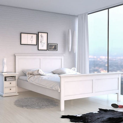 Paris Double Bed (140 x 200) in White - UK