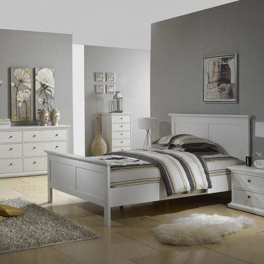 Paris Double Bed (140 x 200) in White - UK