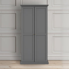 Paris Package - Bedside 2 Drawers in + Chest of 4 Drawers + Wardrobe with 2 Doors Matt Grey - UK - Furniture One Shop