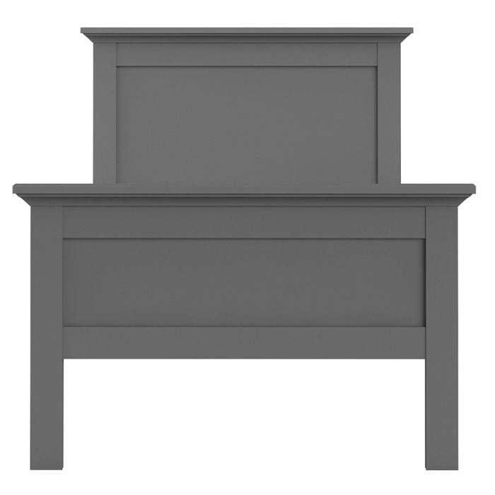 Paris Single Bed (90 x 200) in Matt Grey - UK