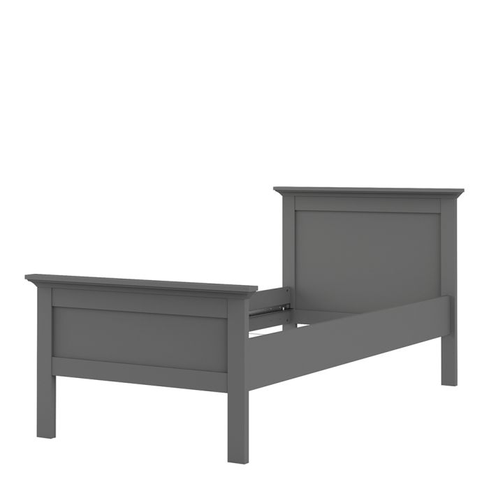 Paris Single Bed (90 x 200) in Matt Grey - UK