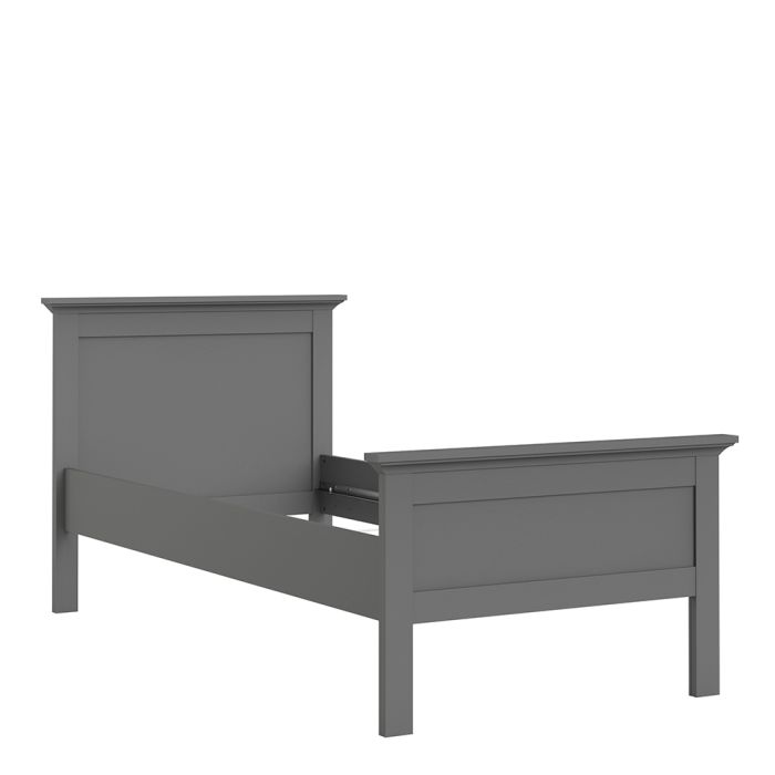 Paris Single Bed (90 x 200) in Matt Grey - UK