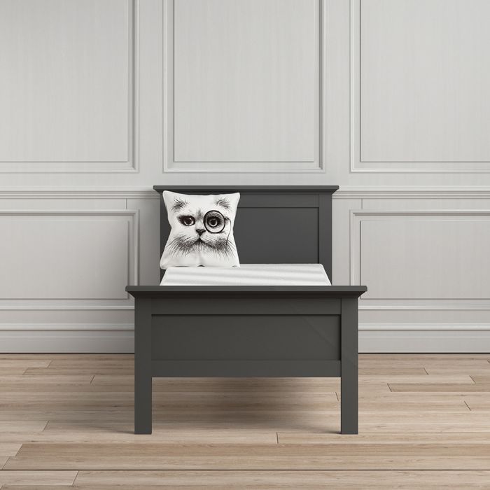 Paris Single Bed (90 x 200) in Matt Grey - UK