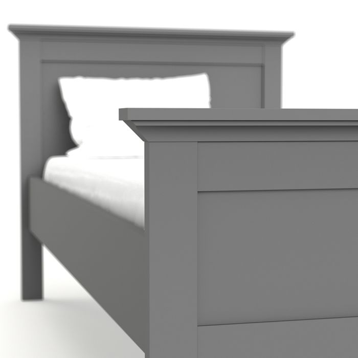 Paris Single Bed (90 x 200) in Matt Grey - UK