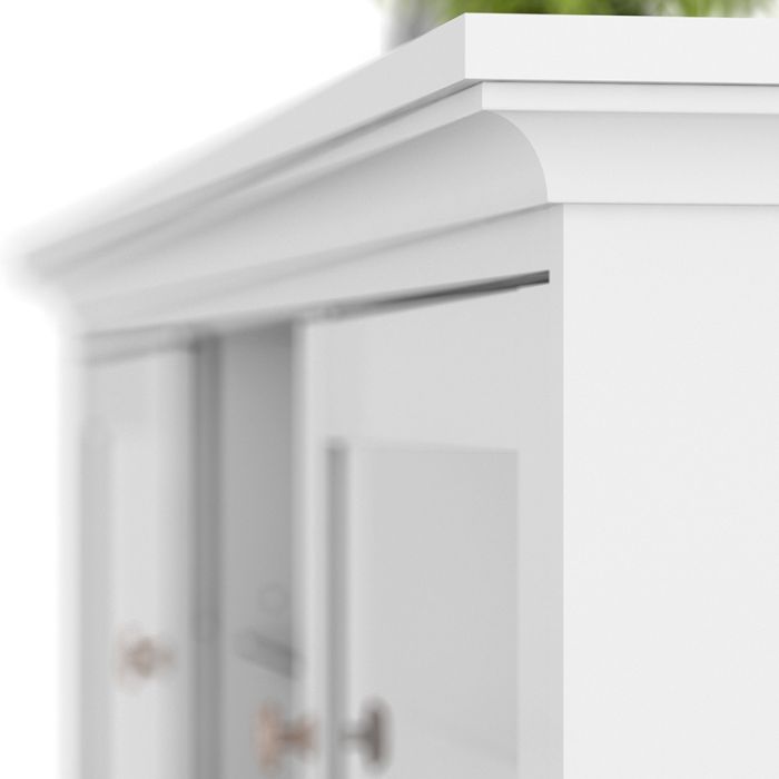 Paris TV Unit - Wide - 2 Doors 1 Shelf in White - UK