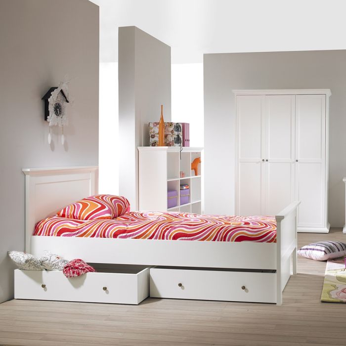 Paris Underbed Storage Drawer for Single Bed in White - UK