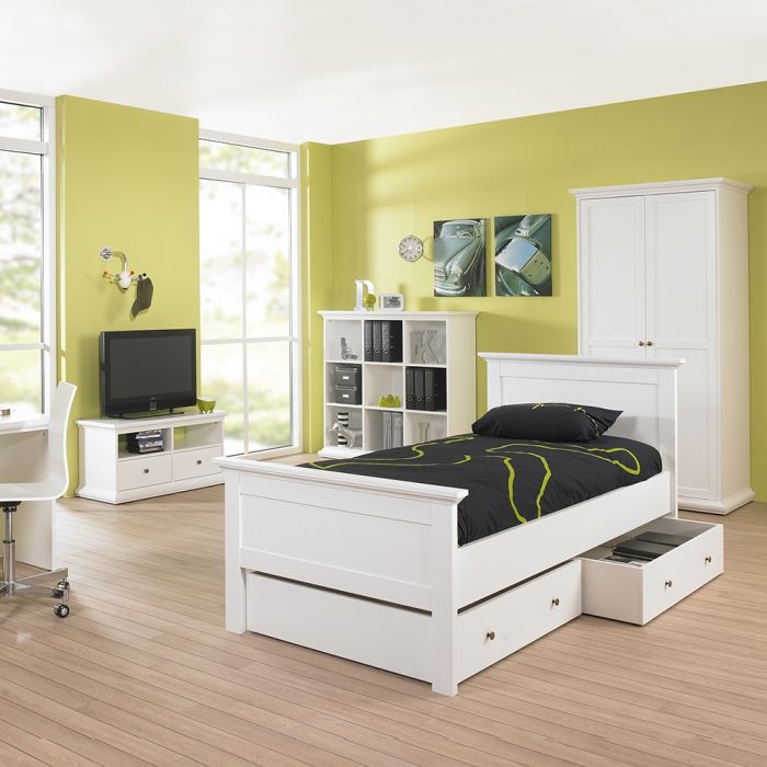 Paris Underbed Storage Drawer for Single Bed in White - UK