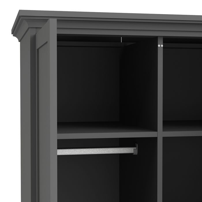 Paris Wardrobe with 2 Doors in Matt Grey - UK