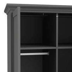 Paris Wardrobe with 2 Doors in Matt Grey - UK - Furniture One Shop