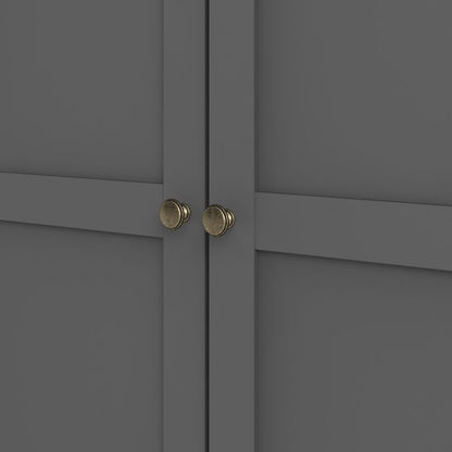 Paris Wardrobe with 2 Doors in Matt Grey - UK