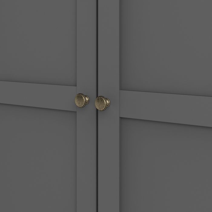 Paris Wardrobe with 2 Doors in Matt Grey - UK