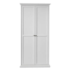Paris Wardrobe with 2 Doors in White - UK - Furniture One Shop