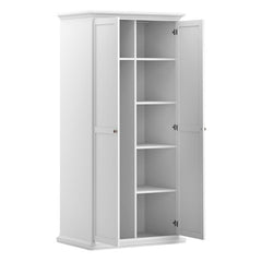 Paris Wardrobe with 2 Doors in White - UK - Furniture One Shop