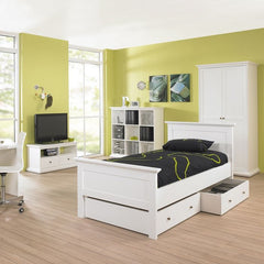 Paris Wardrobe with 2 Doors in White - UK - Furniture One Shop